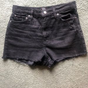 BDG Girlfriend High Waisted Denim Shorts, Black